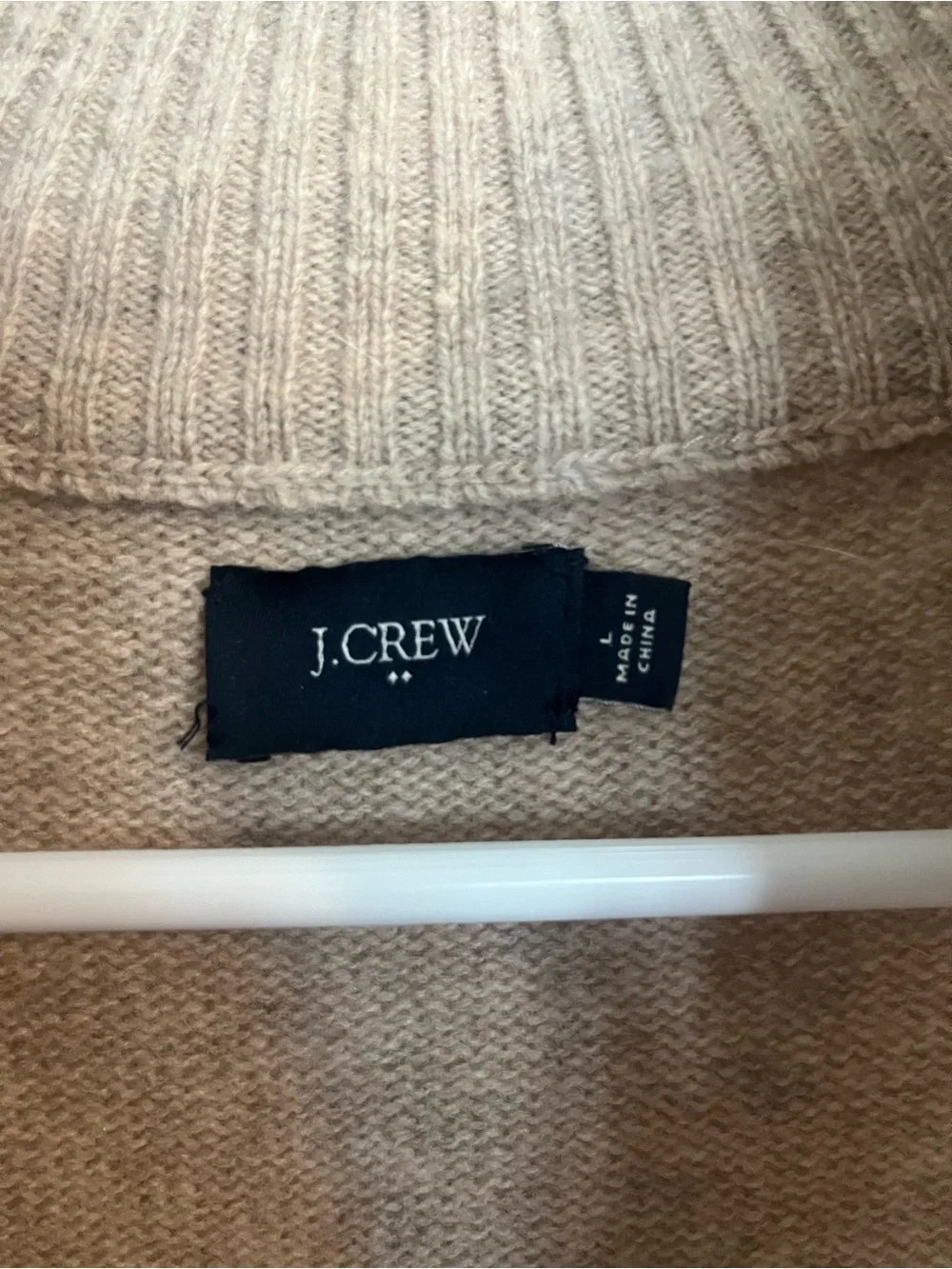 J. Crew Men's Wool Zip-Neck Sweater in Taupe